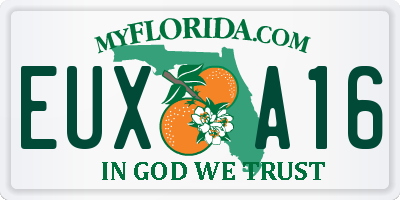 FL license plate EUXA16