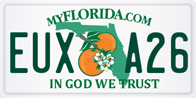 FL license plate EUXA26