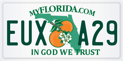 FL license plate EUXA29