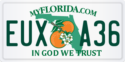 FL license plate EUXA36
