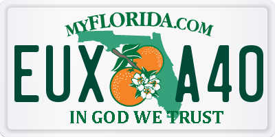 FL license plate EUXA40