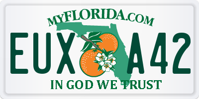FL license plate EUXA42