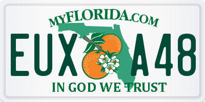 FL license plate EUXA48