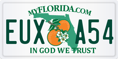 FL license plate EUXA54