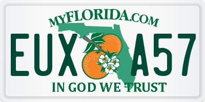 FL license plate EUXA57