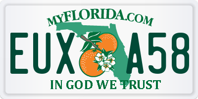 FL license plate EUXA58
