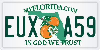 FL license plate EUXA59