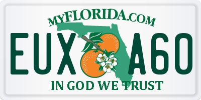 FL license plate EUXA60