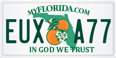 FL license plate EUXA77