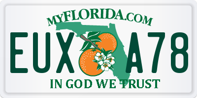 FL license plate EUXA78