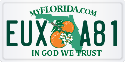 FL license plate EUXA81