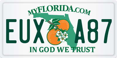 FL license plate EUXA87