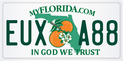 FL license plate EUXA88
