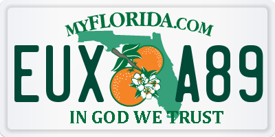 FL license plate EUXA89