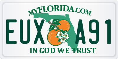 FL license plate EUXA91