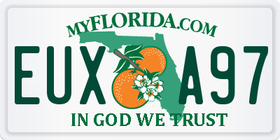FL license plate EUXA97