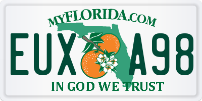 FL license plate EUXA98