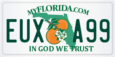 FL license plate EUXA99