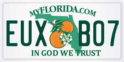 FL license plate EUXB07
