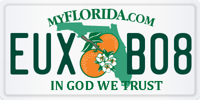 FL license plate EUXB08