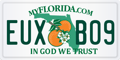 FL license plate EUXB09
