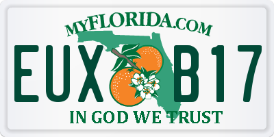 FL license plate EUXB17