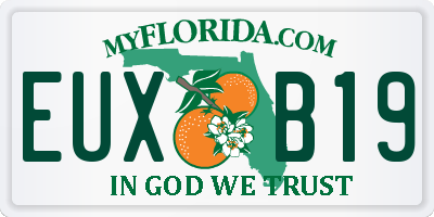 FL license plate EUXB19