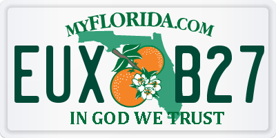 FL license plate EUXB27