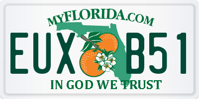 FL license plate EUXB51