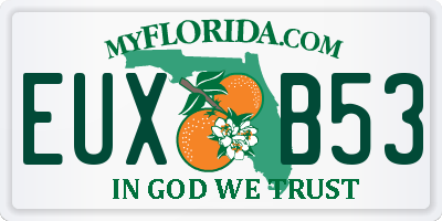 FL license plate EUXB53