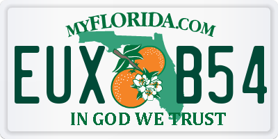FL license plate EUXB54