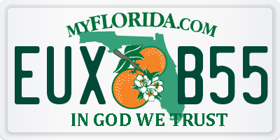 FL license plate EUXB55