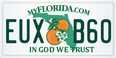 FL license plate EUXB60