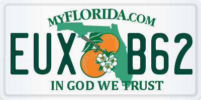 FL license plate EUXB62