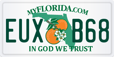 FL license plate EUXB68