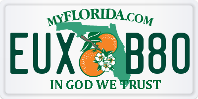 FL license plate EUXB80