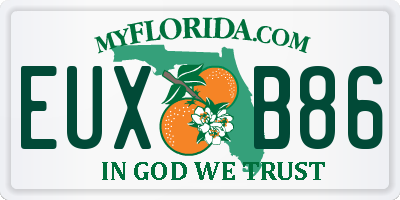 FL license plate EUXB86