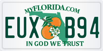 FL license plate EUXB94