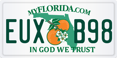 FL license plate EUXB98