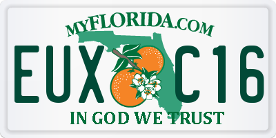 FL license plate EUXC16