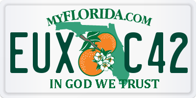 FL license plate EUXC42