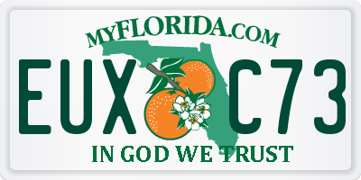 FL license plate EUXC73
