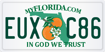 FL license plate EUXC86