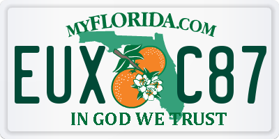 FL license plate EUXC87