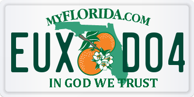FL license plate EUXD04