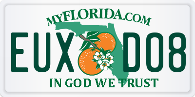 FL license plate EUXD08