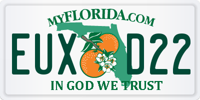 FL license plate EUXD22