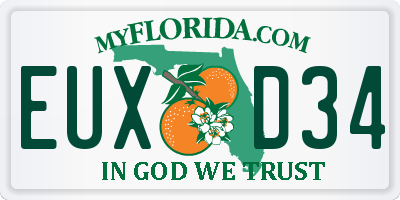 FL license plate EUXD34