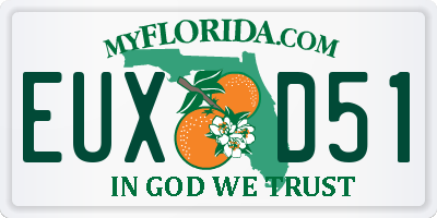 FL license plate EUXD51