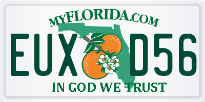FL license plate EUXD56